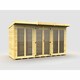 image 1 of 12ft x 4ft Pent Summer House (Full Height Window) - Wood - L118 x W358 x H201 cm Brown