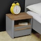 image 2 of Surfinio Grey 1 Drawer 1 Open Shelf Bedside Cabinet