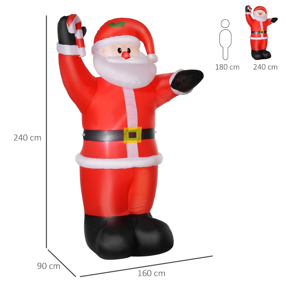 image 1 of HOMCOM Inflatable Christmas Santa Claus Air Blown Decoration Yard for Lawn