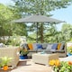 image 2 of Outsunny 2.8m Patio Umbrella Parasol Outdoor Table Umbrella 6 Ribs Dark Grey