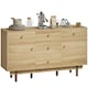 image 1 of HOMCOM Sideboard Soft Close Doors Wood Legs Walnut