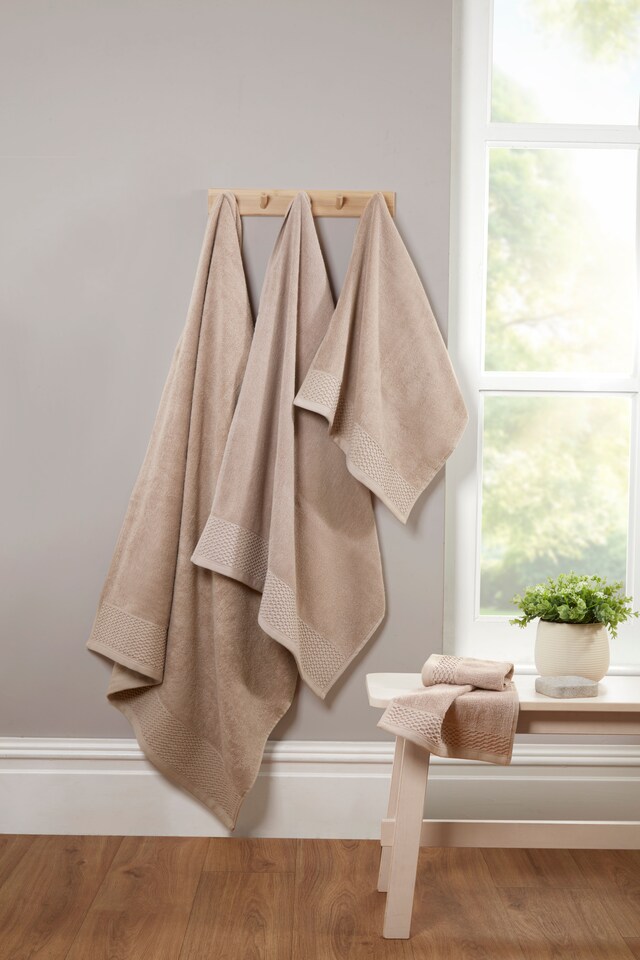 image 1 of Eden Weave Cotton Towels Luxury Soft Quick Dry Absorbent | Brown | Mink | 1