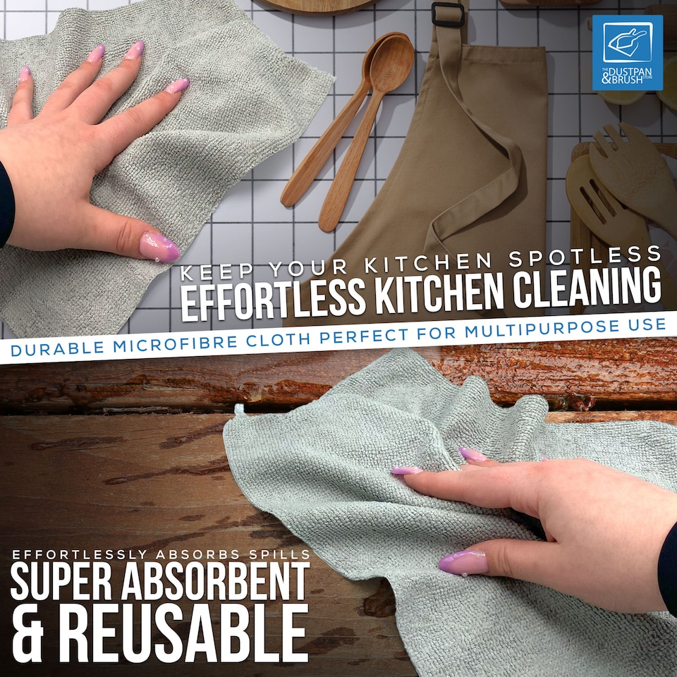 image 1 of Microfibre Cleaning Cloth Roll 30cm x 30cm Easy Tear-Off Lint-Free Wipes - Pack of 50