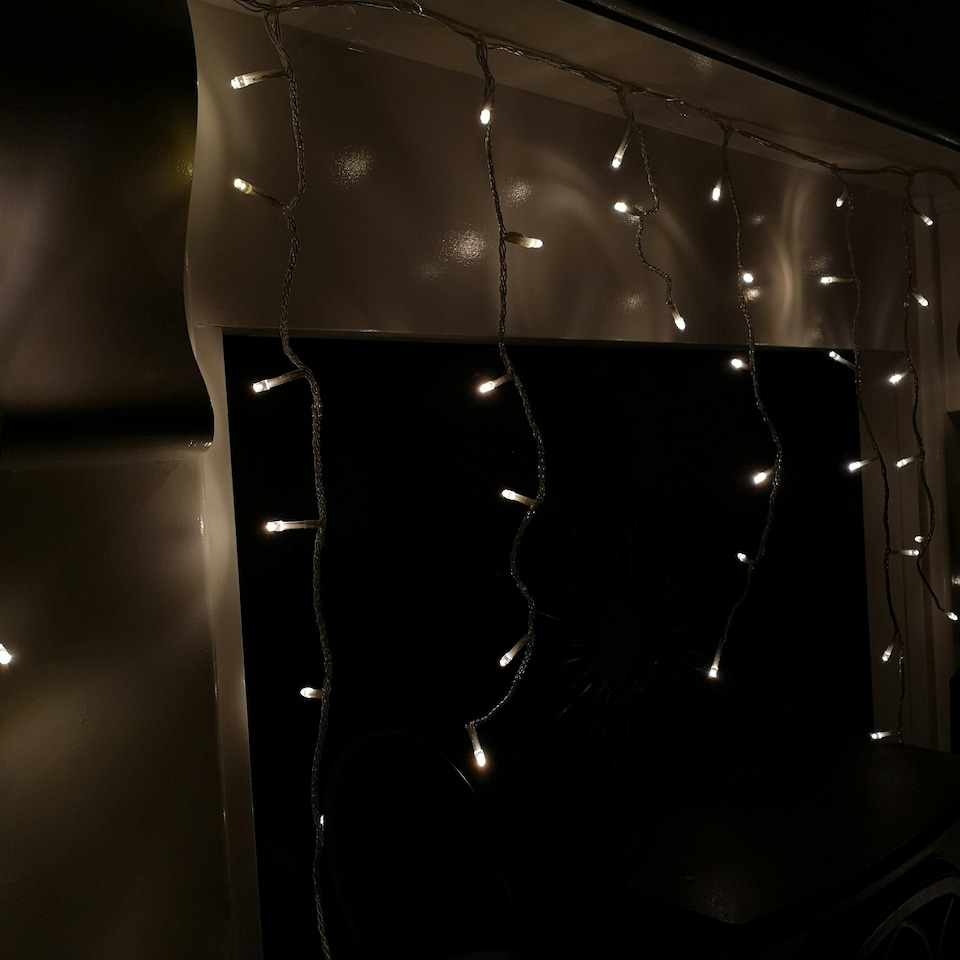 image 1 of 23.8m (960 LED) Premier Outdoor LED Icicle Christmas TIMER Lights - Warm White