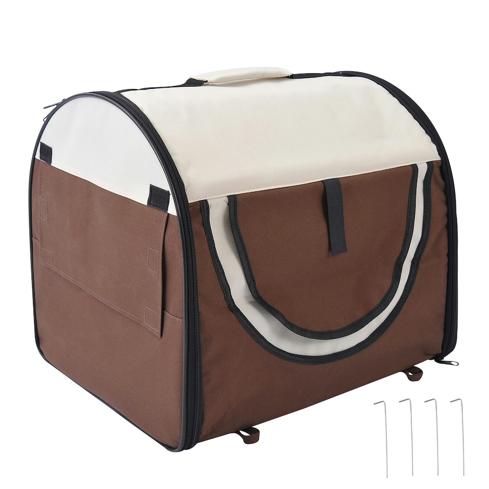 image 1 of PawHut Folding Fabric Soft Pet Crate Dog Cat Travel Carrier Cage