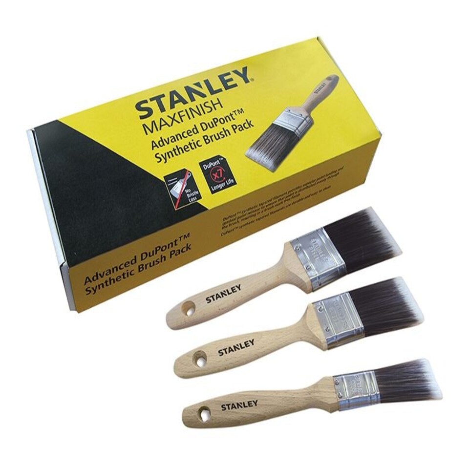 STANLEY Hand Tools - MAXFINISH Advanced Synthetic Paint Brush Set of 3 25 38 & 50mm