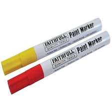Faithfull Paint Marker Pen Yellow & Red (Pack Of 2)