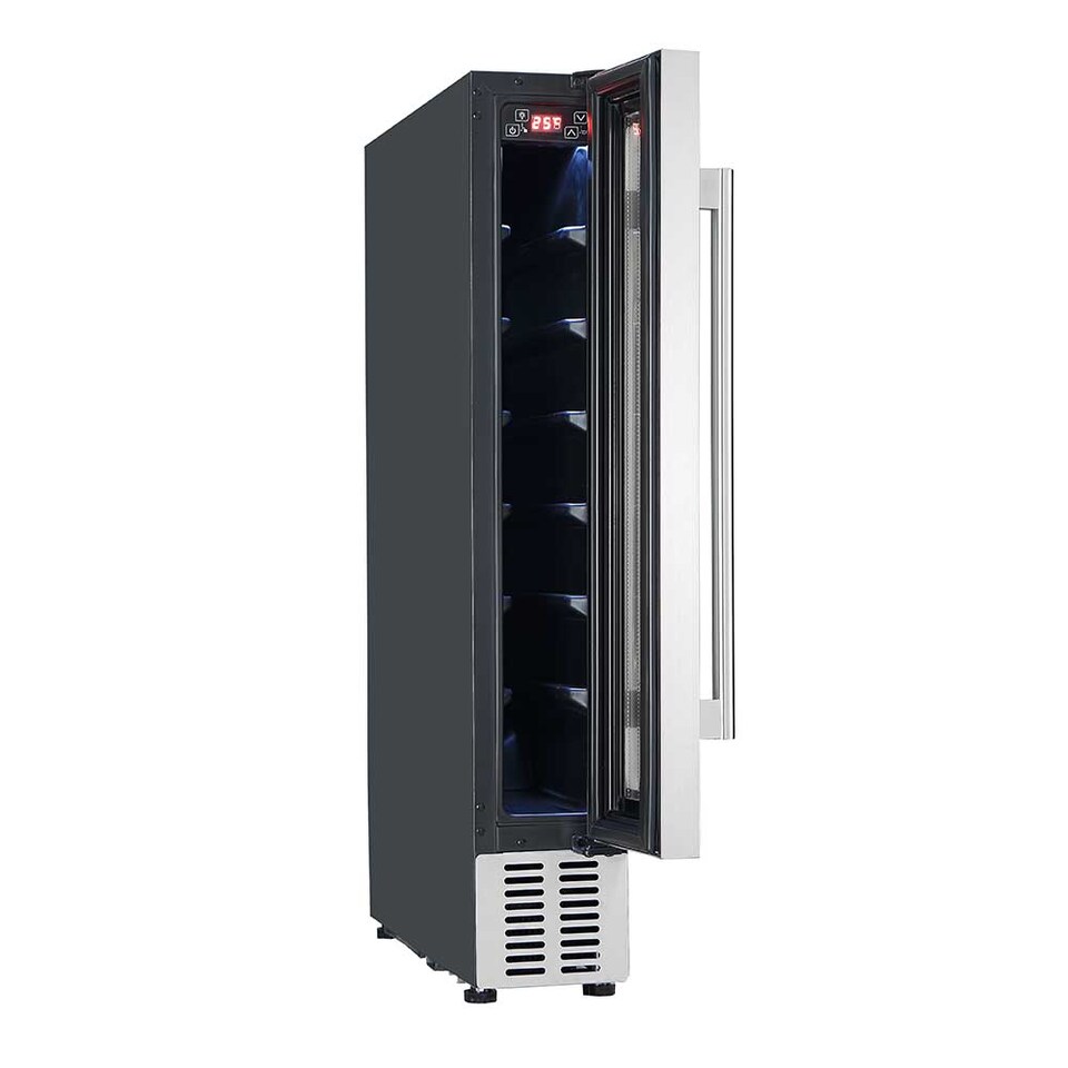 image 1 of Cookology CWC150WH 15cm Wine Cooler, White, 7 Bottles, 20L, Digital Temp Control, Reversible Door