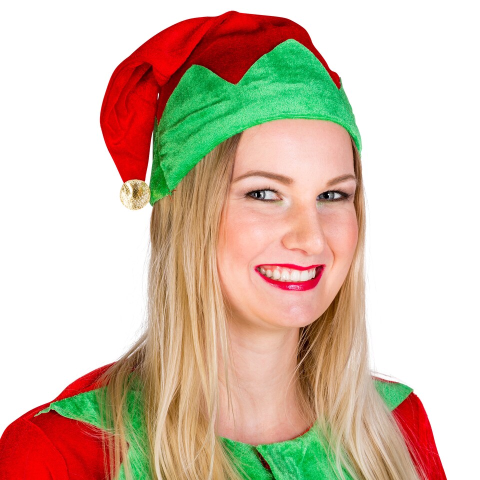 image 1 of Womens Christmas Elf Costume | Red | red | 2XL | 1