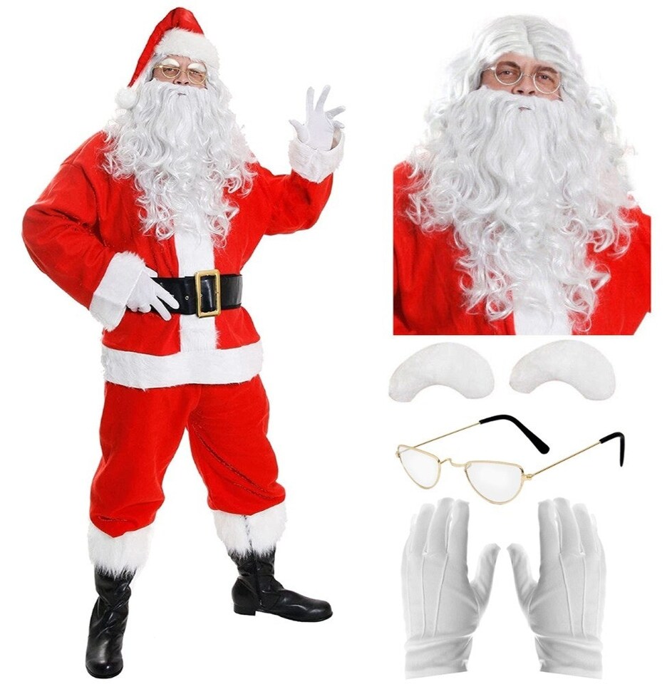 image 1 of 10 Piece Santa Costume Set | Red | 5XL