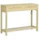 image 6 of HOMCOM Console Table w/ Storage Shelf 2 Drawers for Entryway Bedroom Natural Yellow | Natural