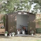 image 2 of Outsunny 7 x 4ft Garden Shed Storage with Foundation Kit and Vents, Brown