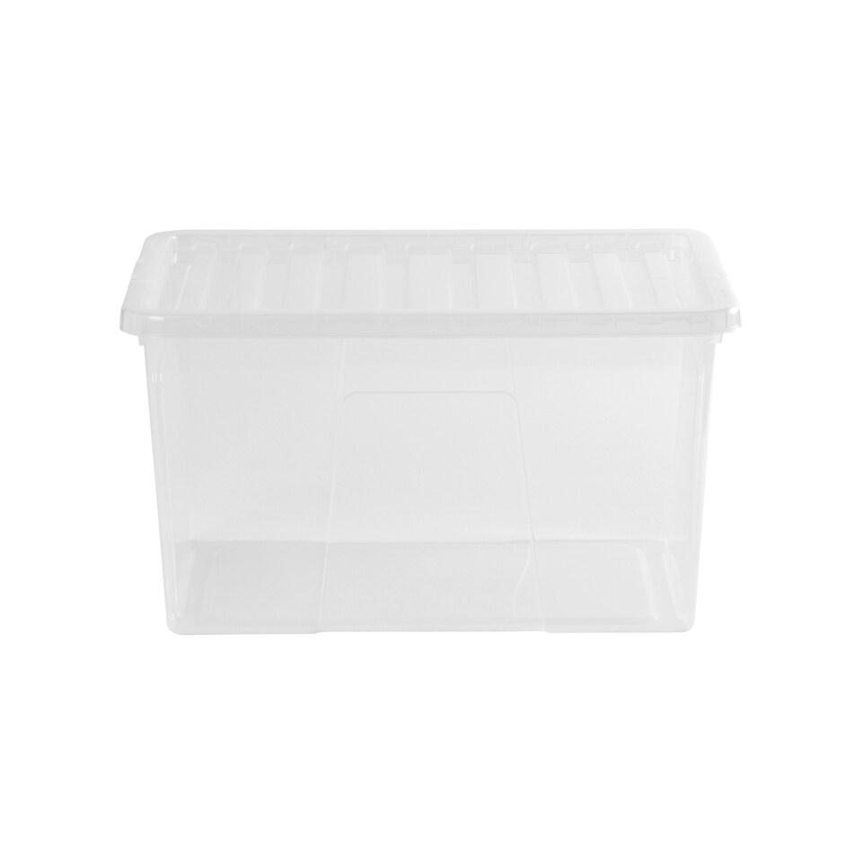 image 1 of Wham Crystal 5 x 60L Stackable Plastic Storage Boxes with Lids Clear