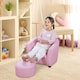 image 2 of HOMCOM Kids Sofa Set Children Armchair Toddler Chair Padding with Footstool | Pink | One Size