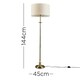 image 3 of ValueLights Traditional Style Antique Brass Sconce Floor Lamp With Beige Drum Shade