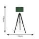 image 3 of ValueLights Clipper Modern Black Wood and Silver Chrome Tripod Floor Lamp with Forest Green Drum Shade