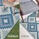 image 4 of Homescapes Outdoor Rug Luxury Waterproof Reversible Recycled, For Garden, Mia Aztec | Blue | Blue