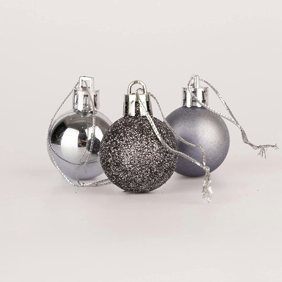 image 1 of Baubles Dark Grey 3cm, 24pcs Set