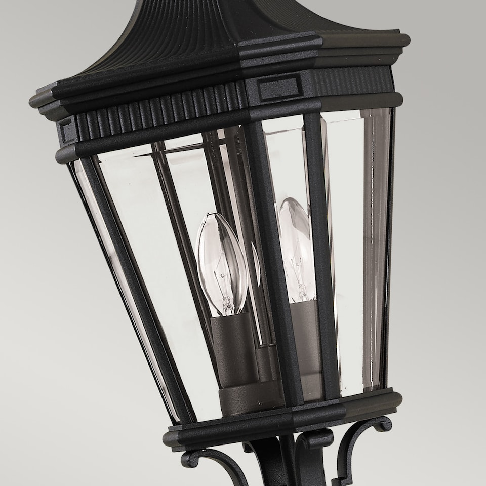 image 1 of Cotswold Lane 2 Light Medium Outdoor Ceiling Chain Lantern Black, E14