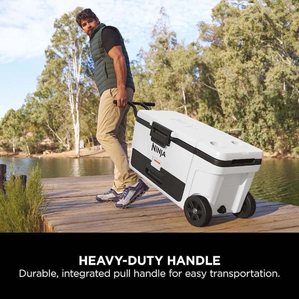 image 1 of Ninja FrostVault 65QT/61L Wheeled Cooler with Dry Zone, Cloud White FB265EUUKWH