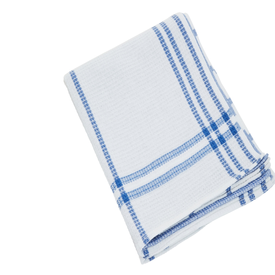 image 1 of Interiors by Premier Efficient Set Of Three Blue And White Tea Towels, Absorbent Durable Tea Towels, Soft Tea Towels For Kitchen Blue