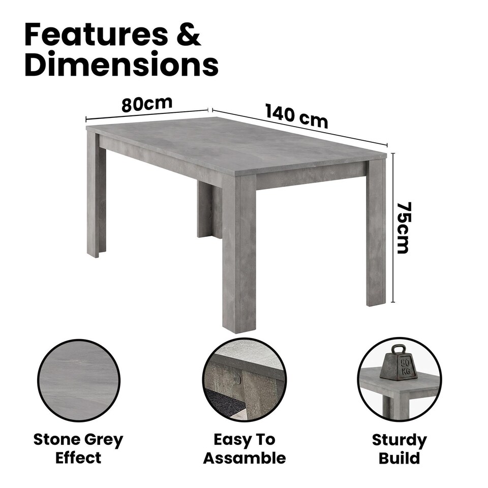 image 1 of Stone Grey Effect Wooden Dining Table Set With 6 Black Velvet Chairs Dining Room Furniture | Black | One Size | 7