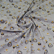 Silver Cotton Jersey Stretch Knit Fabric for Dressmaking, 147cm / 57" Wide - per metre