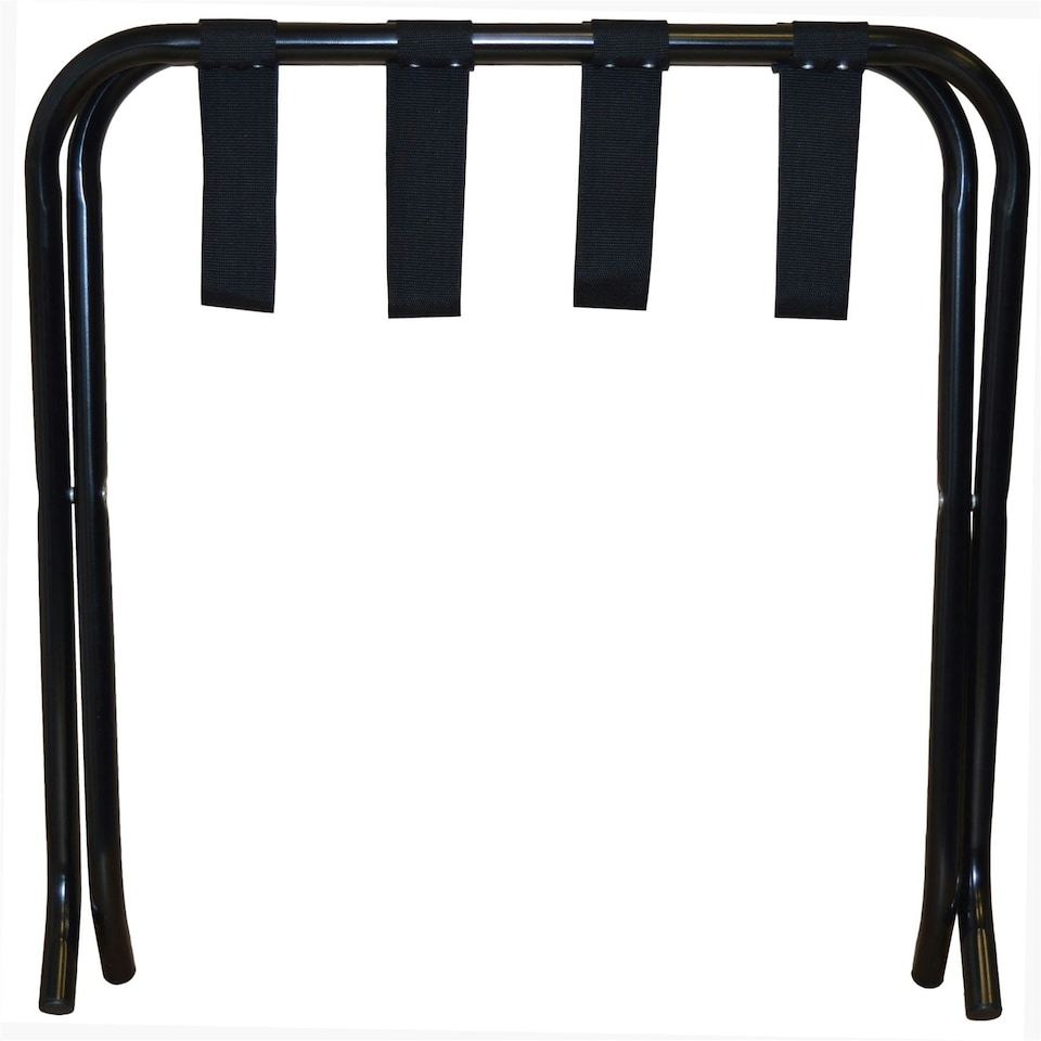 image 1 of Harbour Housewares Folding Metal Luggage Rack - Black Black