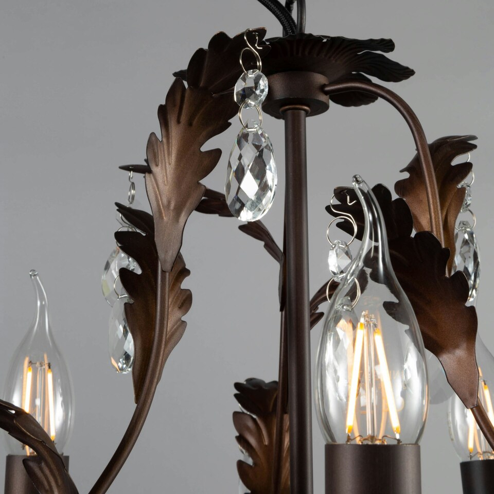 image 1 of BHS Cristalo 3 Light Chandelier, Bronze