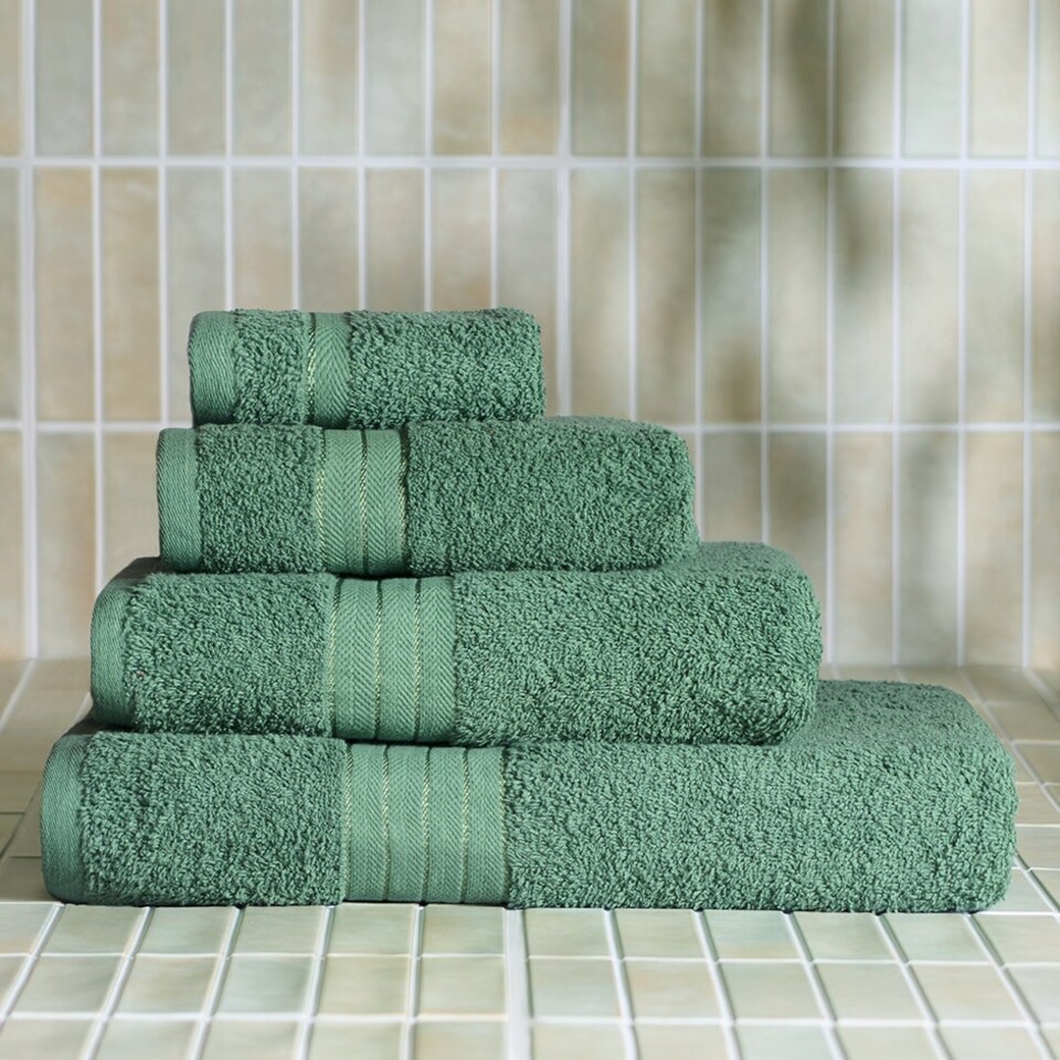 image 1 of OHS 2 x Luxury 100% Cotton 500GSM Bathroom Bath Towel Green | Olive Green | Bath towel
