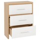 image 2 of Seville 3 Drawer Chest - L39 x W80 x H86 cm - White High Gloss/Light Oak Effect Veneer
