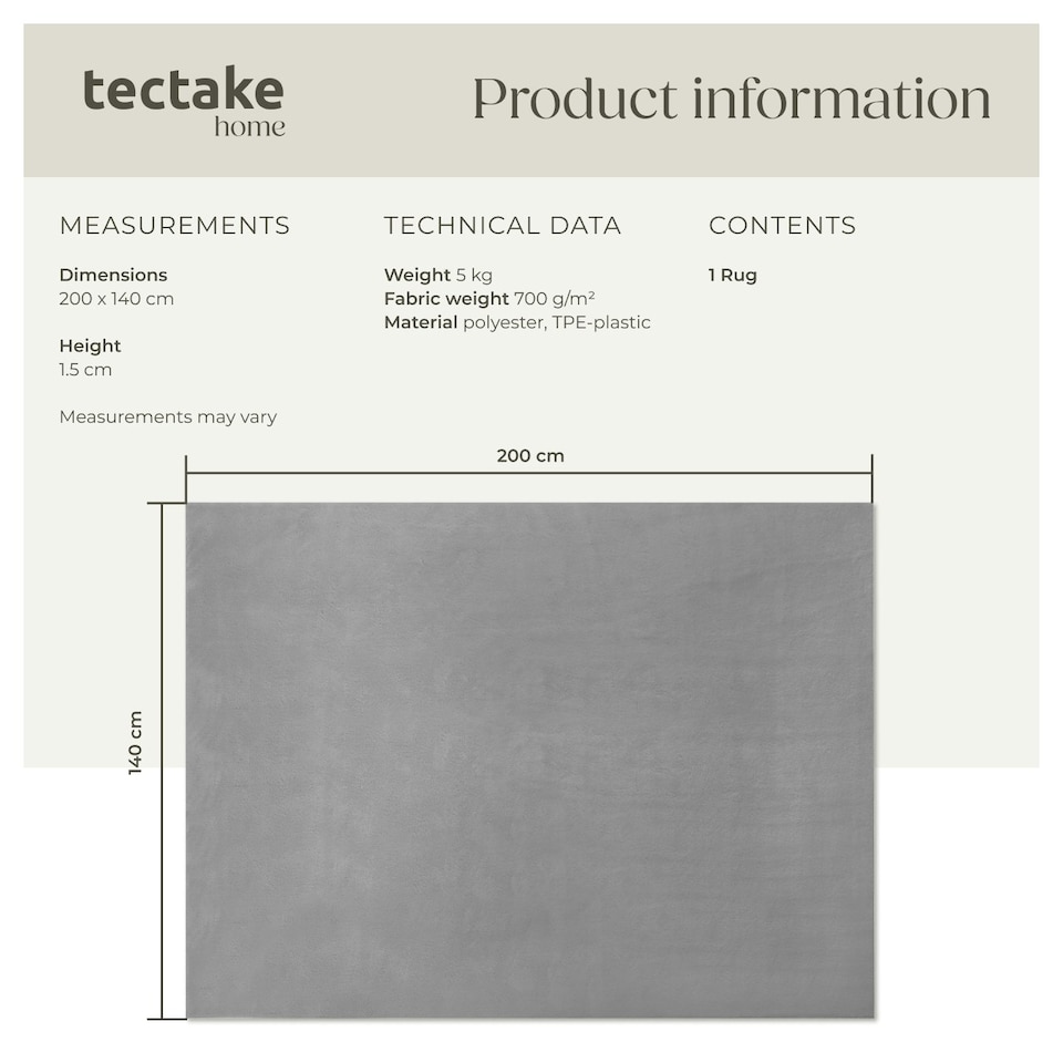 image 1 of Rug Zonelle - short pile and ultra-soft, rectangular or round Grey | Grey | 140 x 200 cm
