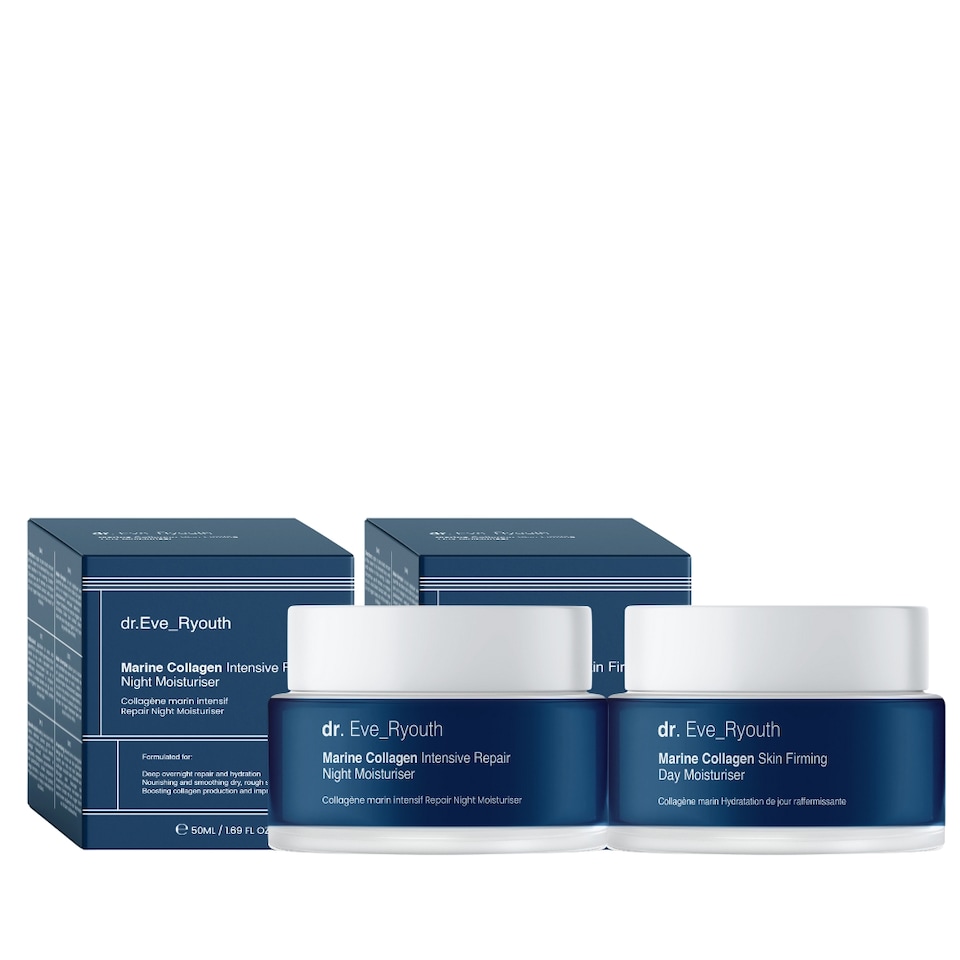 image 1 of Dr. Eve_Ryouth Marine Collagen Skin Firming Day Moisturiser 50ml + Marine Collagen Intensive Repair Night Moisturiser 50ml