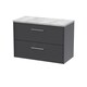 image 1 of Balterley Winshill Contemporary 2 Drawer Wall Hung Vanity Unit with Laminate Worktop, Woodgrain Dark Grey, 800mm