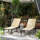 image 2 of Outsunny Sun Loungers Set of 2, 5-Level Reclining Sunbeds, Khaki Cream | Khaki