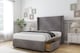 image 3 of Sloomy Stratford Slate Naples Divan Bed With Mattress 2 Drawers Footend With 54" Wingback Headboard & 12" Matching Footboard 6' Super King | Grey | Slate | Super King | 1