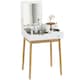 image 6 of HOMCOM Dressing Table Vanity Desk Flip-up Mirror 2 Drawers, White