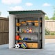 image 7 of Outsunny 5 x 3ft Garden Storage Shed with Sliding Door and Sloped Roof, Lean to Outdoor Equipment Tool Shed for Garden, Green