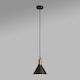 image 3 of ValueLights Nowek Matte Black Pendant Light and E27 Pear LED 4W Warm White 2700K Bulb