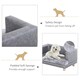 image 3 of PawHut Dog Sofa Pet Lounge Bed w/ Anti-slip Legs for Small-Sized Dogs - Grey