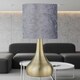 image 4 of Set of 2 Romana - Antique Brass Touch Table Lamps Crushed Velvet Shade