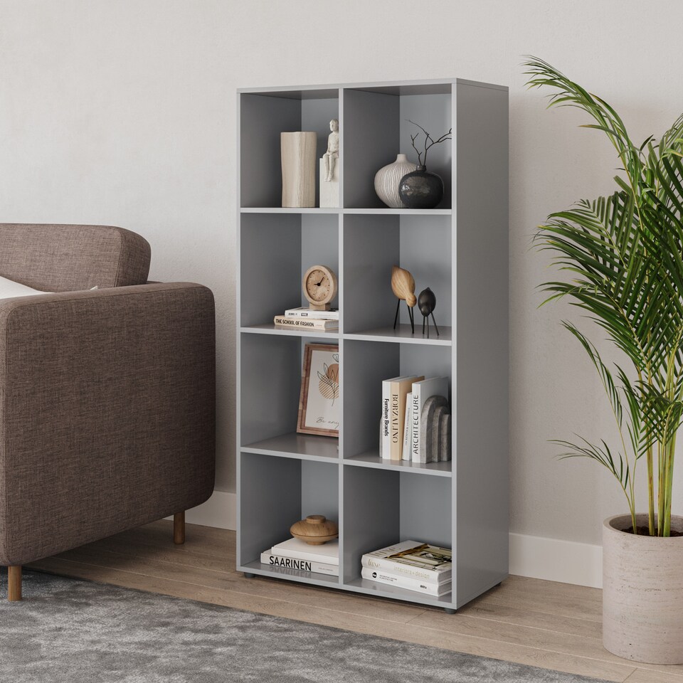 image 1 of 8-Cube Shelving Unit - Tall | Grey | 1