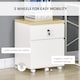 image 7 of Vinsetto 2-Drawer Filing Cabinet with Lock, Mobile File Cabinet with Hanging Bars for Legal Size and Wheels, Home Office Study, White