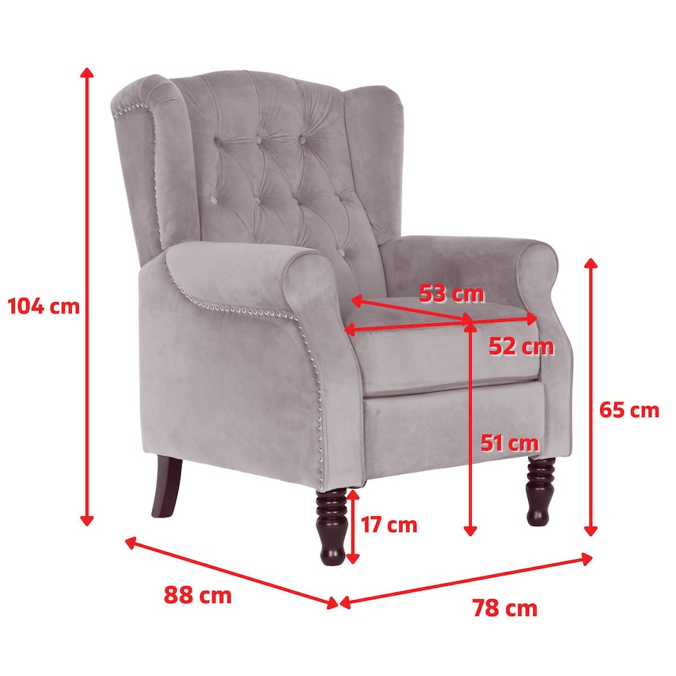 image 1 of Velvet Gold Marianna Manual Recliner Wingback Chair