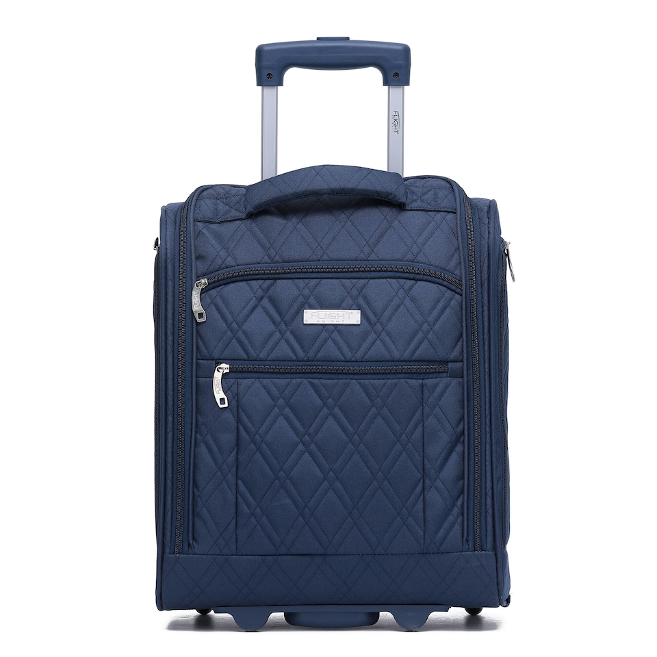 image 1 of Flight Knight 45x36x20cm easyJet Underseat Carry On Non Priority Approved Hand Luggage Case - 2 Wheels - Ultra Lightweight Durable Soft Textile Cabin Suitcase Blue | Navy | Cabin Bag