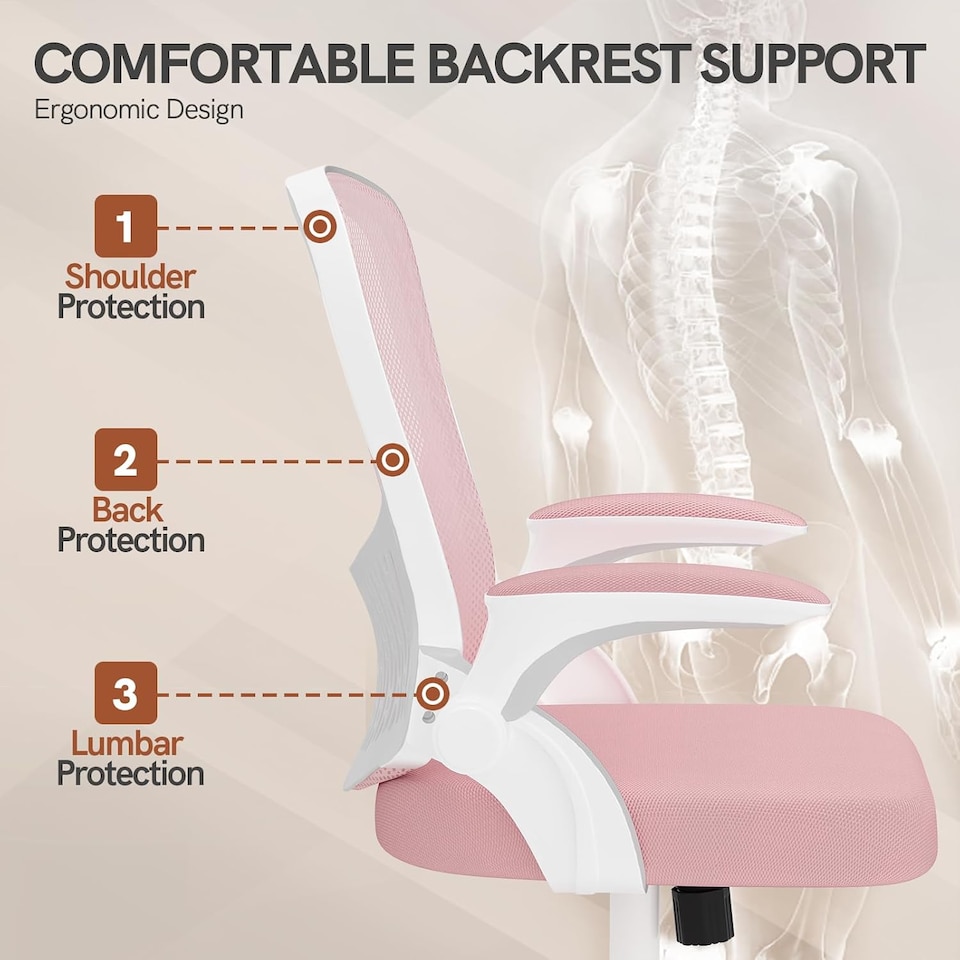 image 1 of Rattantree Ergonomic Office Desk Chair Mid-Back Mesh Computer Chair