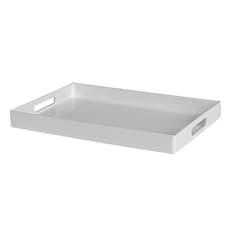 Argon Tableware 6x Serving Trays - 34.5 x 25cm - Rectangular Tray Metallic Decorative Breakfast Tray Melamine Food Tray | White | White | One Size | 6