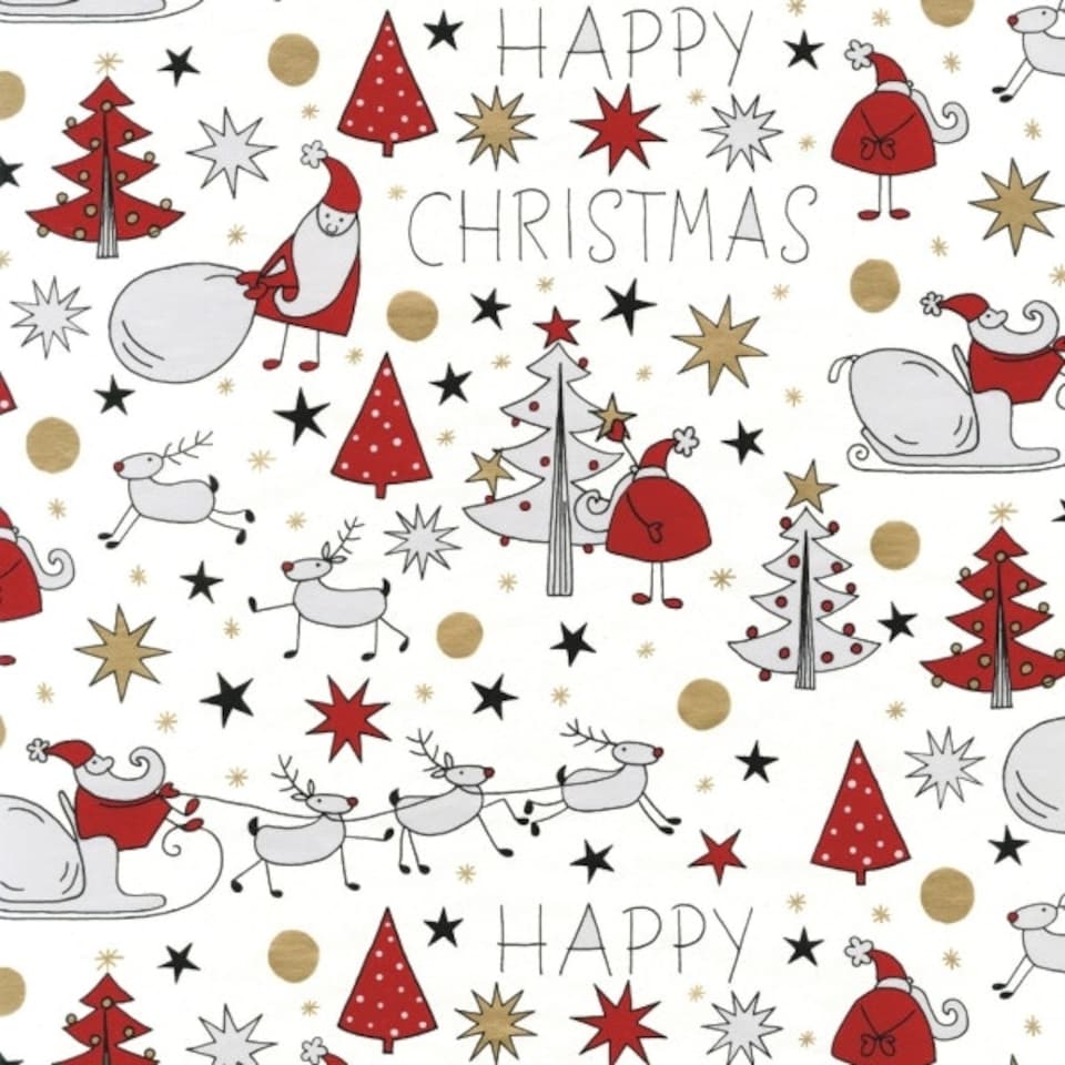image 1 of Single 2.5m x 70cm Christmas Design Festive Gift Wrap Roll