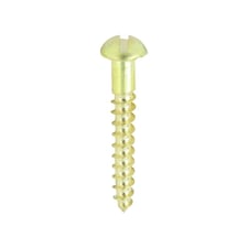 Timco - Solid Brass Timber Screws - SLOT - Round (Size 6 x 1 - 200 Pieces)
