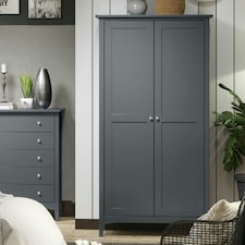 Como 2 Door Wardrobe Shaker Style Bedroom Storage Furniture Modern - Painted Pine | Blue | Blue | One Size | 1